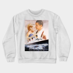 Obama and Merkel in Titanic Crewneck Sweatshirt